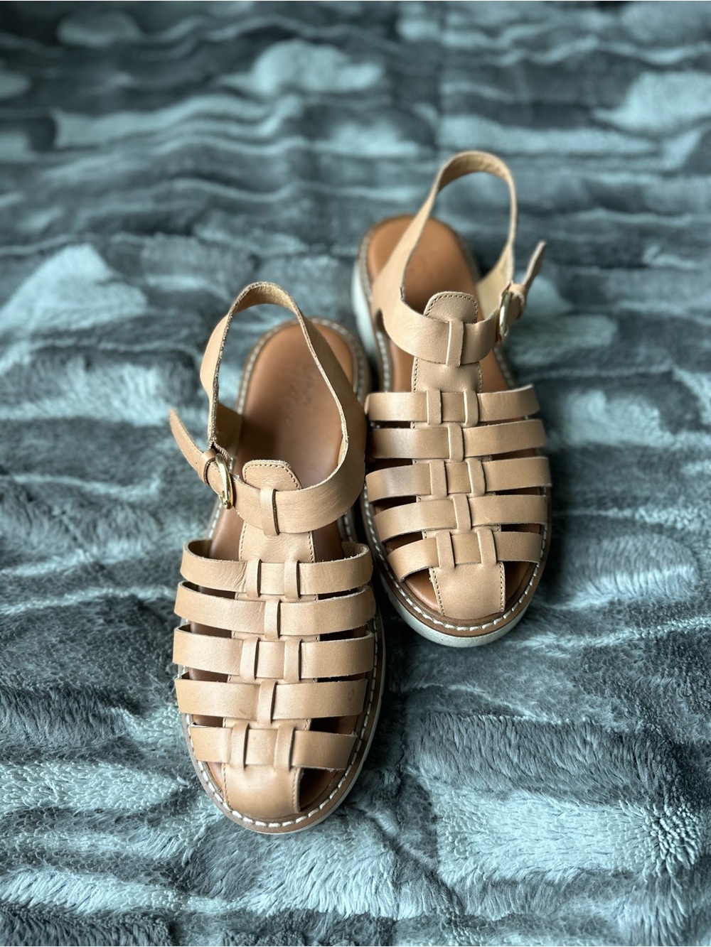 Crown Vintage Tan Woven Fisherman Sandals